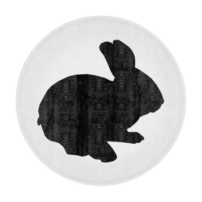 Black Silhouette Easter Bunny Cutting Board (Front)