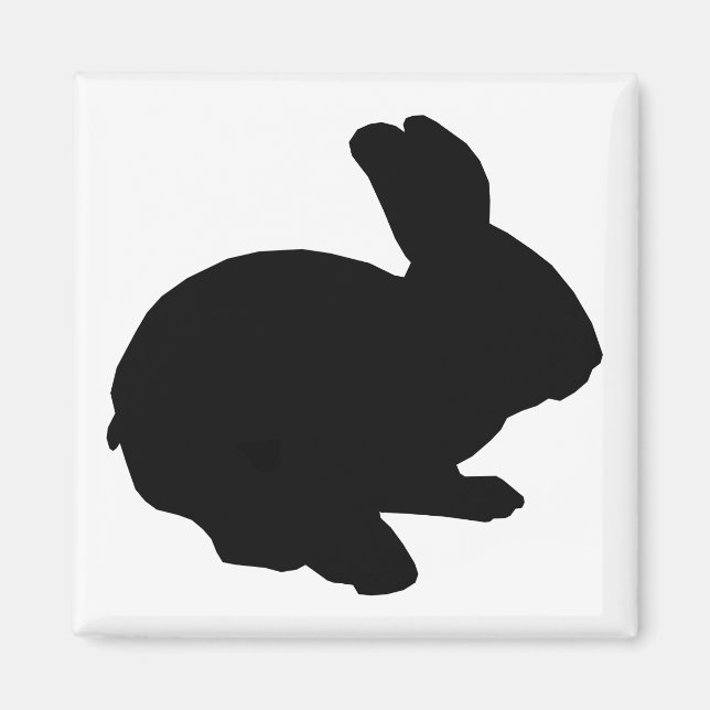 Black Silhouette Easter Bunny Magnet (Front)