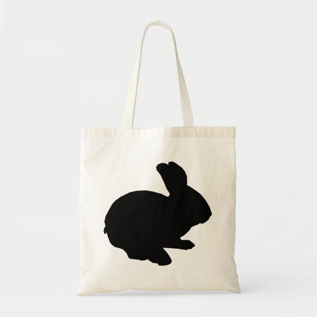 Black Silhouette Easter Bunny Tote Bag (Front)