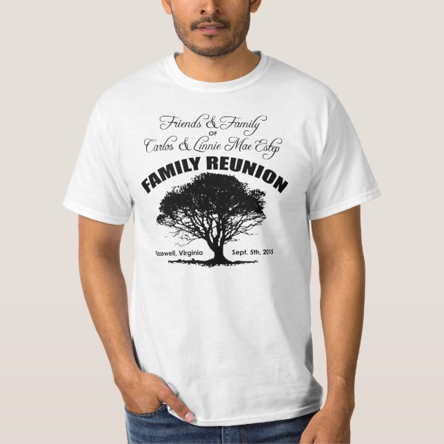 Black Silhouette Estep Family Reunion T-Shirt (Front)