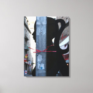 Black Silhouette in the Street Photography canvas Print