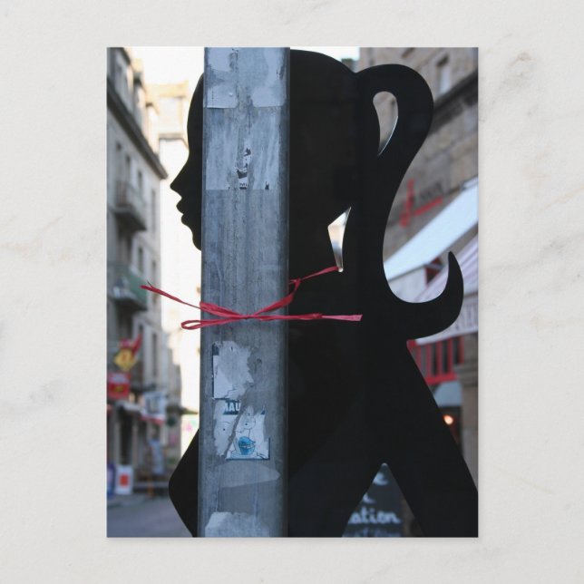 Black Silhouette in the Street Photography P Postcard (Front)