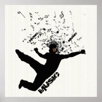 Black Silhouette Music Concept Design Dancing Man