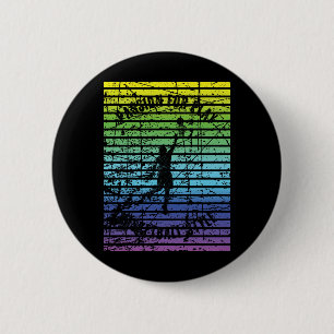 Black Silhouette Of A Basketball Player Against Th 6 Cm Round Badge
