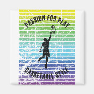 Black Silhouette Of A Basketball Player Against Th Magnet