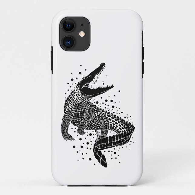 Black Silhouette Of a Crocodile Case-Mate iPhone Case (Back)
