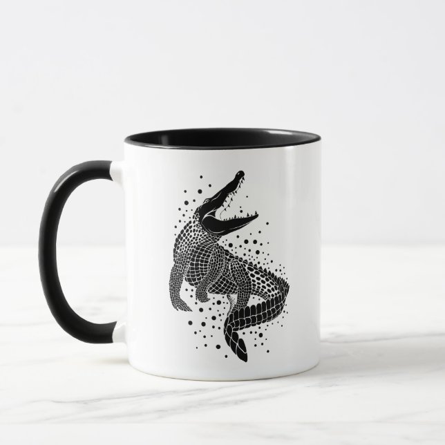 Black Silhouette Of a Crocodile Mug (Left)