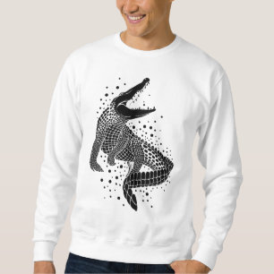 Black Silhouette Of a Crocodile Sweatshirt