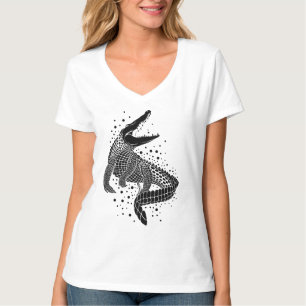 Black Silhouette Of a Crocodile T-Shirt