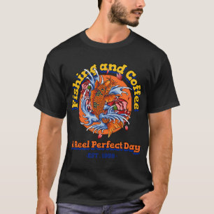 Black silhouette of a fisherwoman against the back T-Shirt