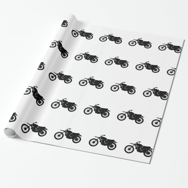 Black silhouette of bike - Choose background color Wrapping Paper (Unrolled)