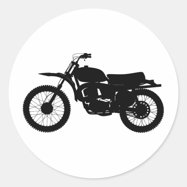 Black silhouette of bike - Choose background colou Classic Round Sticker (Front)