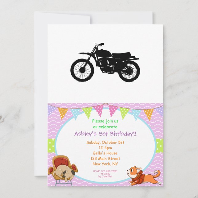 Black silhouette of bike - Choose background colou Invitation (Front)