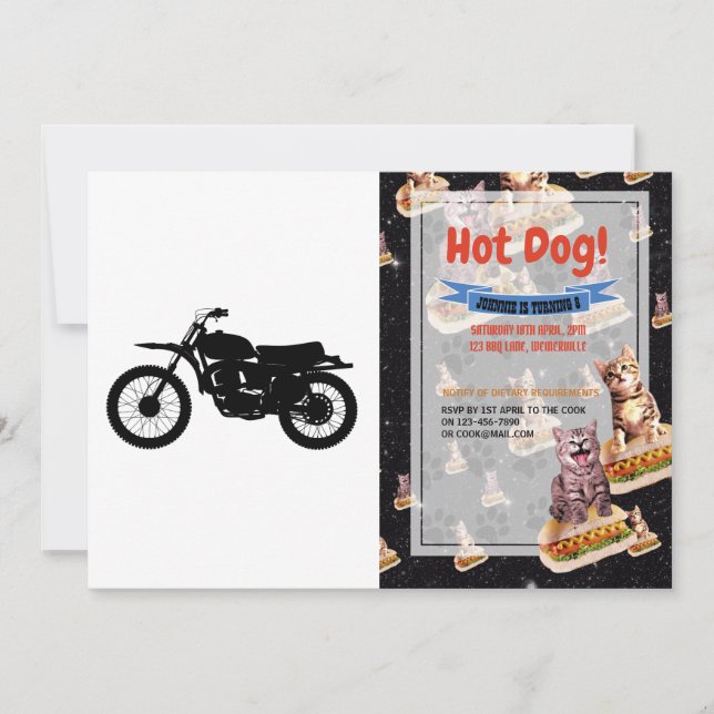 Black silhouette of bike - Choose background colou Invitation (Front)