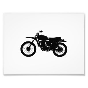 Black silhouette of bike - Choose background colou Photo Print