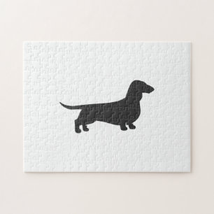 Black silhouette of dachshund jigsaw puzzle