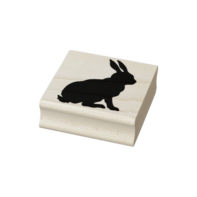 Black Silhouette sitting Rabbit Side Profile Rubber Stamp (Stamp)
