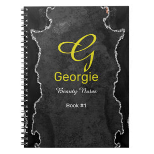 Black & Silver Agate Notebook
