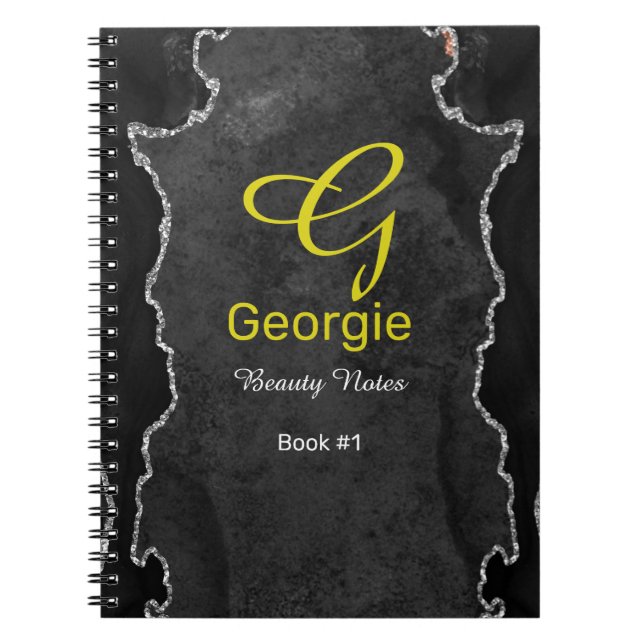 Black & Silver Agate Notebook (Front)