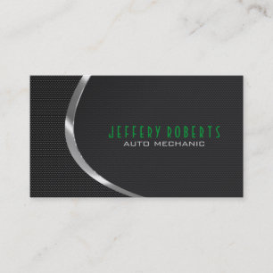 Black & Silver Auto Professional Mechanic Business Card
