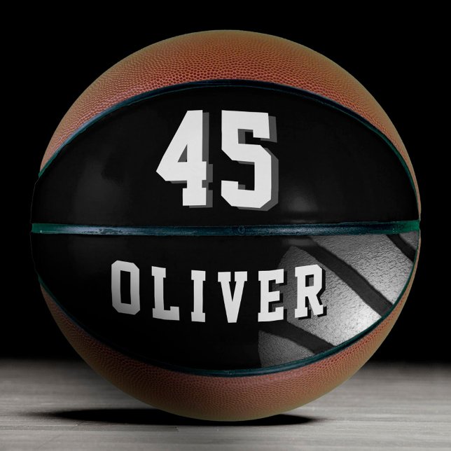 Black Silver Basket Ball Player's Name Number  Basketball (Creator Uploaded)