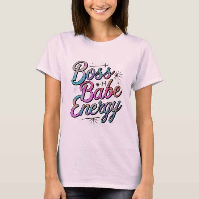 Black & Silver Boss Babe Shirt (Front)