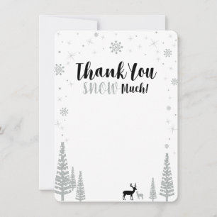 Black & Silver Boy Winter wonderland Thank you Card