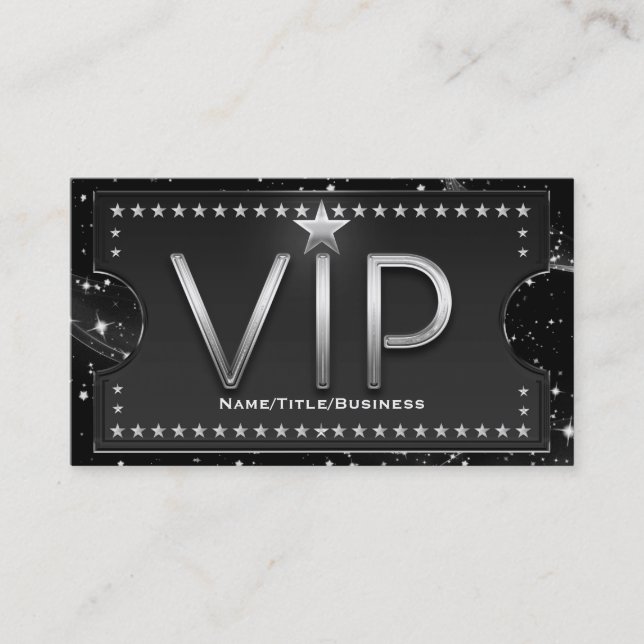 Black & Silver Chic Glam VIP Custom Ticket (Front)