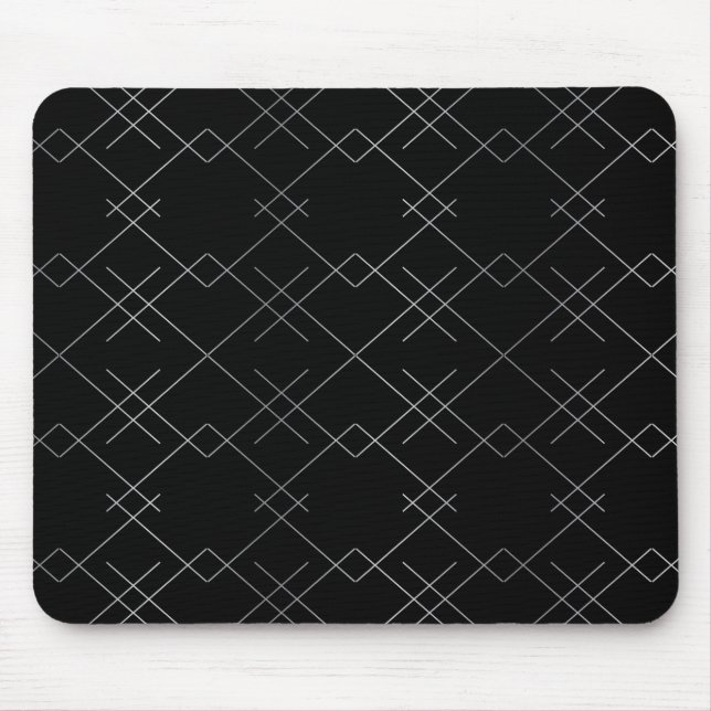 Black-silver, cool, elegant, simple modern pattern mouse mat (Front)