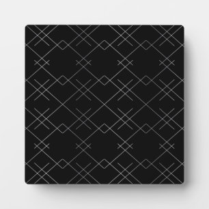 Black-silver, cool, elegant, simple modern pattern plaque