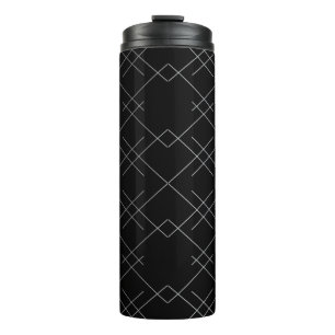 Black-silver, cool, elegant, simple modern pattern thermal tumbler