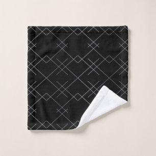 Black-silver, cool, elegant, simple modern pattern wash cloth