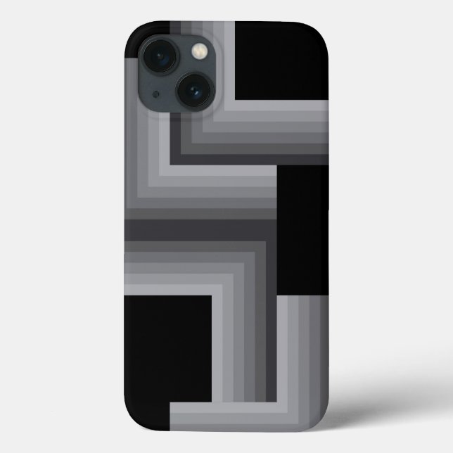Black, silver ,cool, unique, trendy square shapes Case-Mate iPhone case (Back)