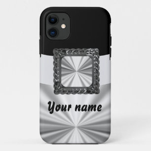 Black & silver customisable iPhone 11 case
