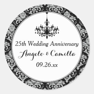 Black, Silver Damask 25th Anniversary Sticker 2