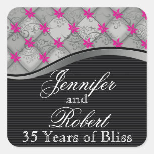 Black Silver Diamond Stripe Envelope Seal