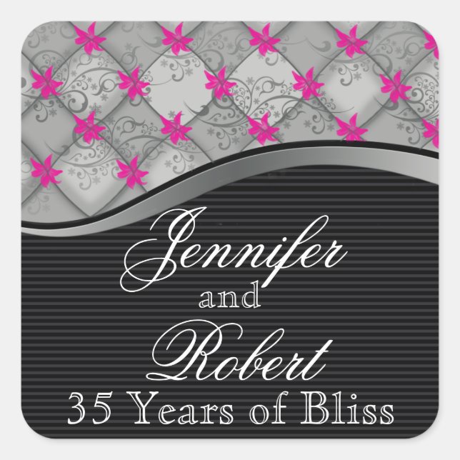 Black Silver Diamond Stripe Envelope Seal (Front)