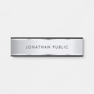 Black & Silver Elegant Template Home Office School Door Sign