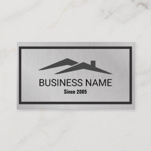 Black Silver Foil Home Logo Real Estate Agent  Business Card