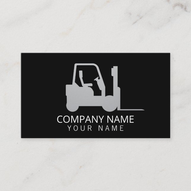 Black Silver Forklift, Logisitcs - Professional Business Card (Front)