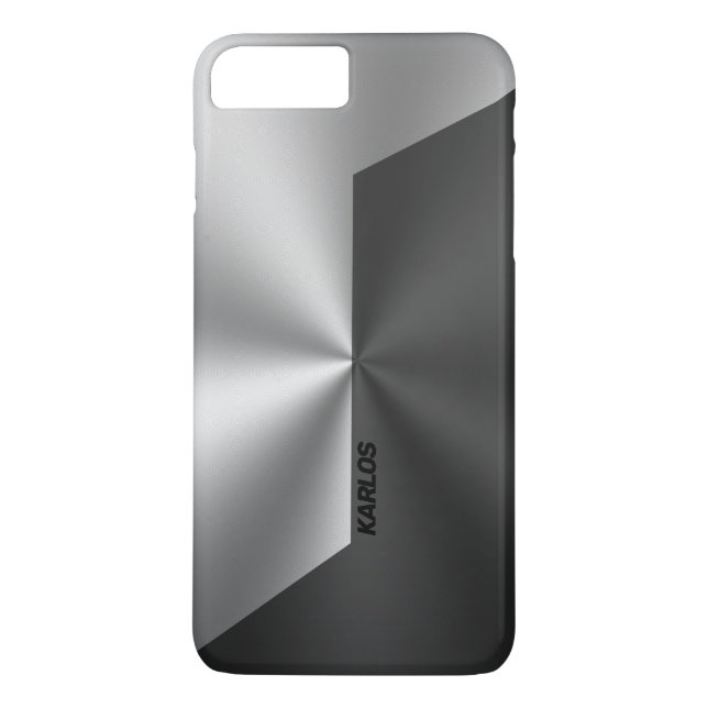 Black & Silver Geometric Faux Stainless Steel Case-Mate iPhone Case (Back)