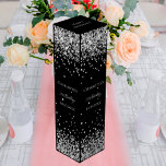 Black silver glitter elegant birthday wine box<br><div class="desc">A classic black background. Decorated with faux silver glitter.  Personalise and add a name,  age and the date.</div>