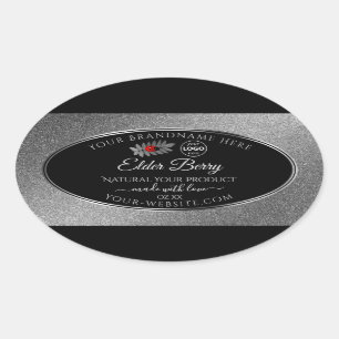 Black Silver Glitter Product Labels Ladybug Logo