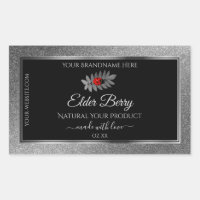 Black Silver Glitter Product Labels Red Ladybug