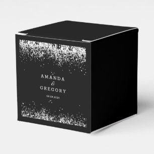 Black Silver   Glittering Wedding Favour Box