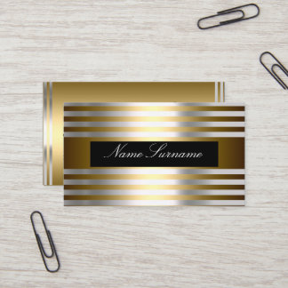 Black  Silver gold Abstract Business Card