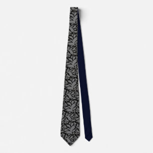 Black & Silver Grey Pattern Neck Tie