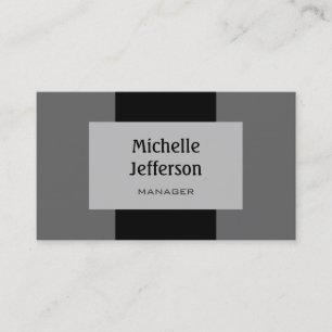Black Silver Grey Stripes Pattern Business Card