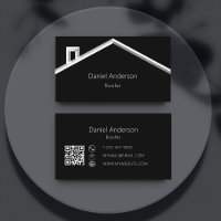 Black silver house roof modern QR code