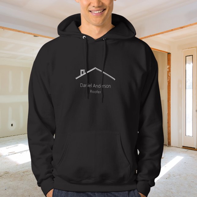 Black silver house roofer modern hoodie (Creator Uploaded)